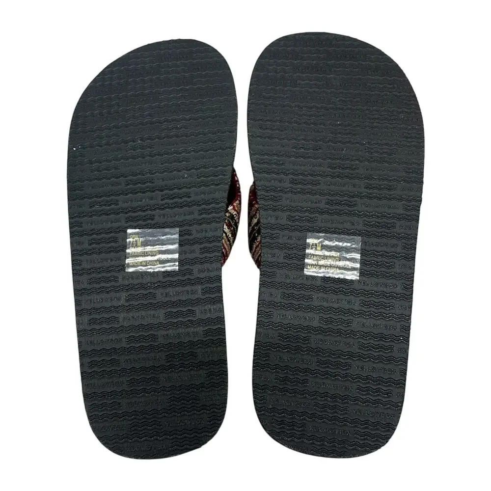 Yellow Box Oria Sequin Flop Flops Sandals Women's 7.5 Red Black Silver - Picture 6 of 6